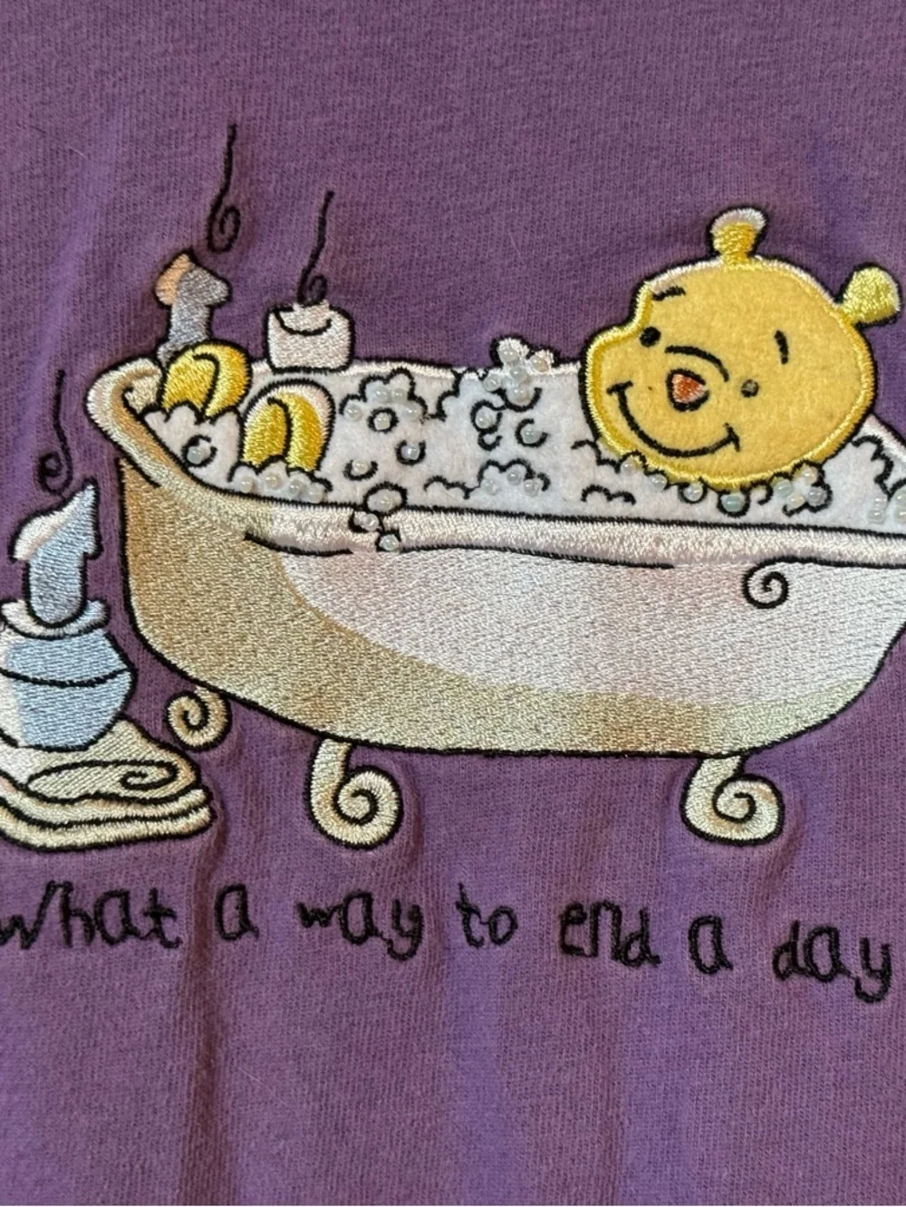 Vintage Disney Winnie the Pooh Embroidered Nightgown L/XL - Picture 2 of 4